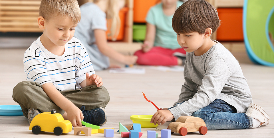 Children playing with toys