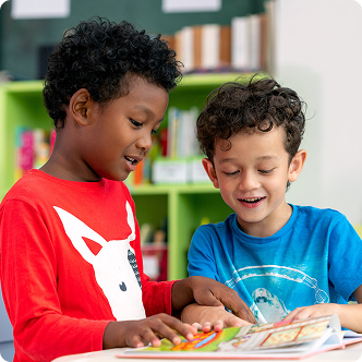 Children reading a book