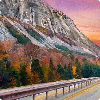 Watercolor of New Hampshire mountain